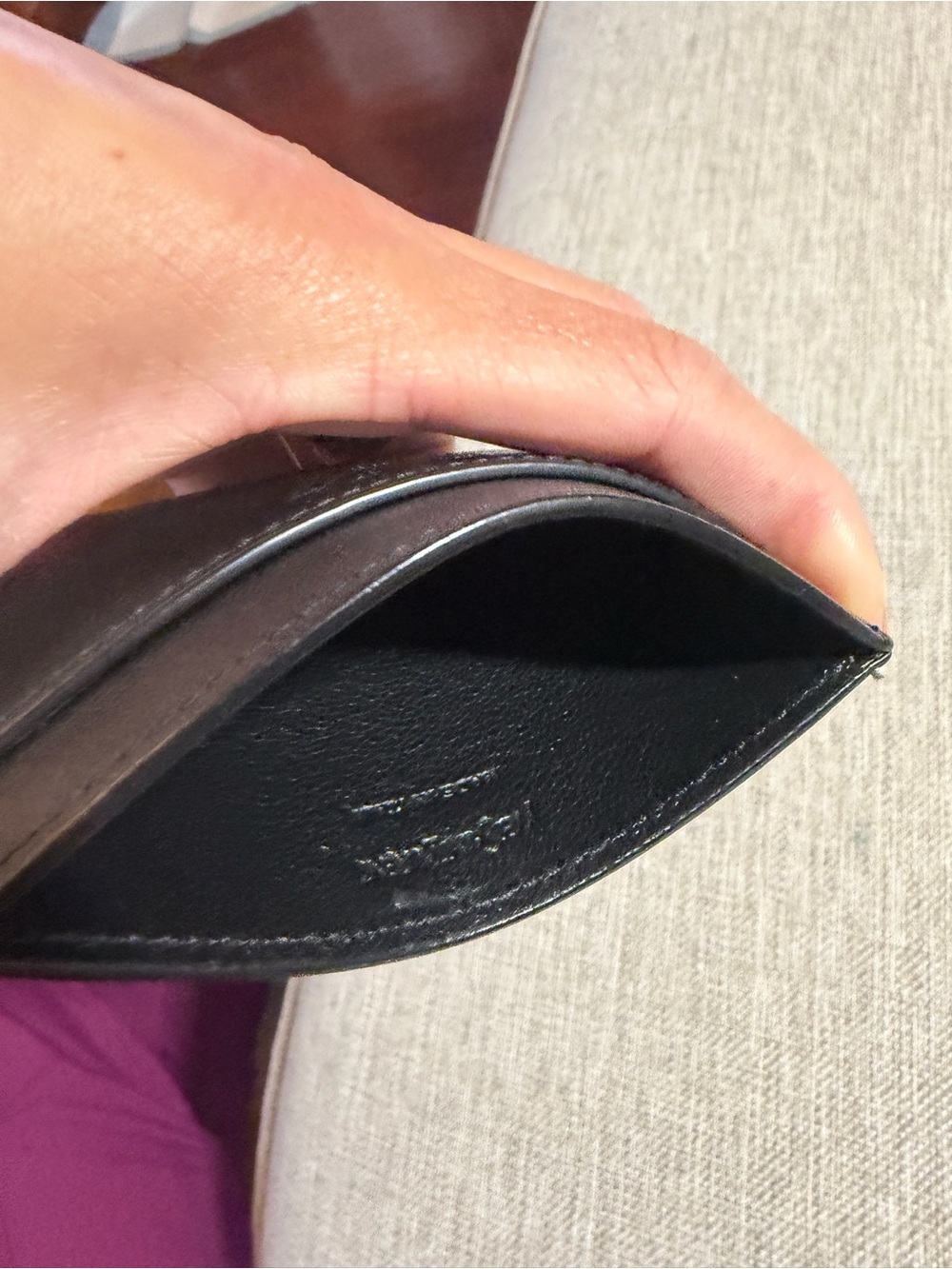 Saint Laurent Black Embossed Leather Card Case - Picture 4 of 4